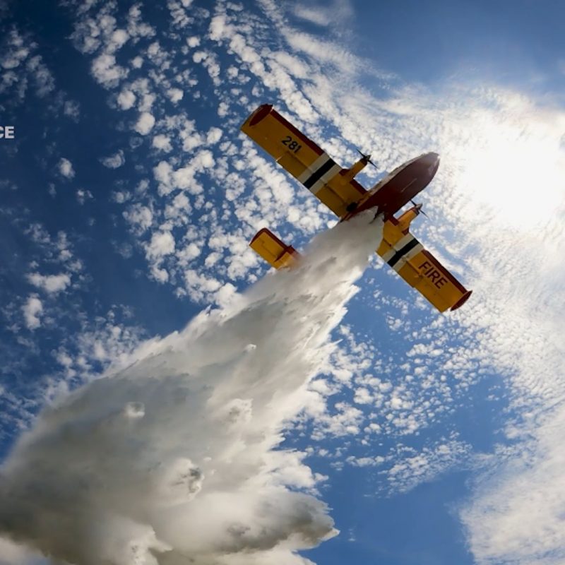 Civil Drone Collides Midair with Super Scooper
